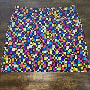 Multicolor Pixel Pattern Mini Skirt